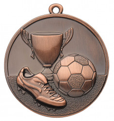 Fußballmedaille Ø 50 mm inkl. Kordel bronze