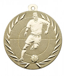 Fußballmedaille "Spieler" Ø 50 mm inkl. Kordel gold