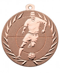 Fußballmedaille "Spieler" Ø 50 mm inkl. Kordel bronze