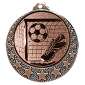 Fußball Medaille "Brixia" Ø 32mm mit Wunschemblem und Band bronze