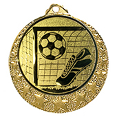 Fußball Medaille "Brixia" Ø 32mm mit Wunschemblem und Band gold