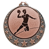 Handball Medaille "Brixia" Ø 32mm mit Emblem und Band bronze