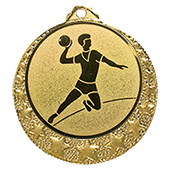 Handball Medaille "Brixia" Ø 32mm mit Emblem und Band gold