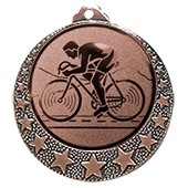 Radsport Medaille "Brixia" Ø 32mm mit Wunschemblem und Band bronze