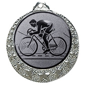 Radsport Medaille "Brixia" Ø 32mm mit Wunschemblem und Band silber