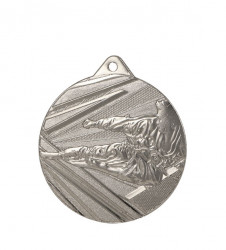 Medaille "Karate" 1 Ø 50mm mit Band Silber