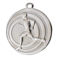 Medaille "Läufer" Ø 45 mm mit Kordel silber