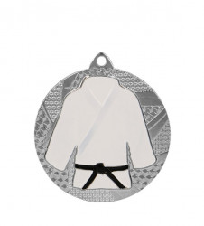 Medaille "Judo" Ø 50mm mit Band Silber