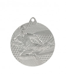 Medaille "Karate" Ø 50mm mit Band Silber