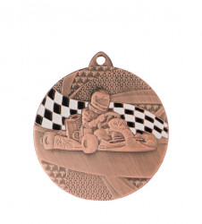 Medaille "Kart" Ø 50mm mit Band Bronze