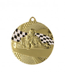 Medaille "Kart" Ø 50mm mit Band Gold