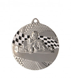 Medaille "Kart" Ø 50mm mit Band Silber