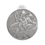 Medaille "Football" Ø 50mm mit Band Silber