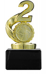 Pokal mit Zahl 2 und Emblem PF29 gold 